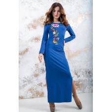 Embroidered maxi dress "Spring" Electric
